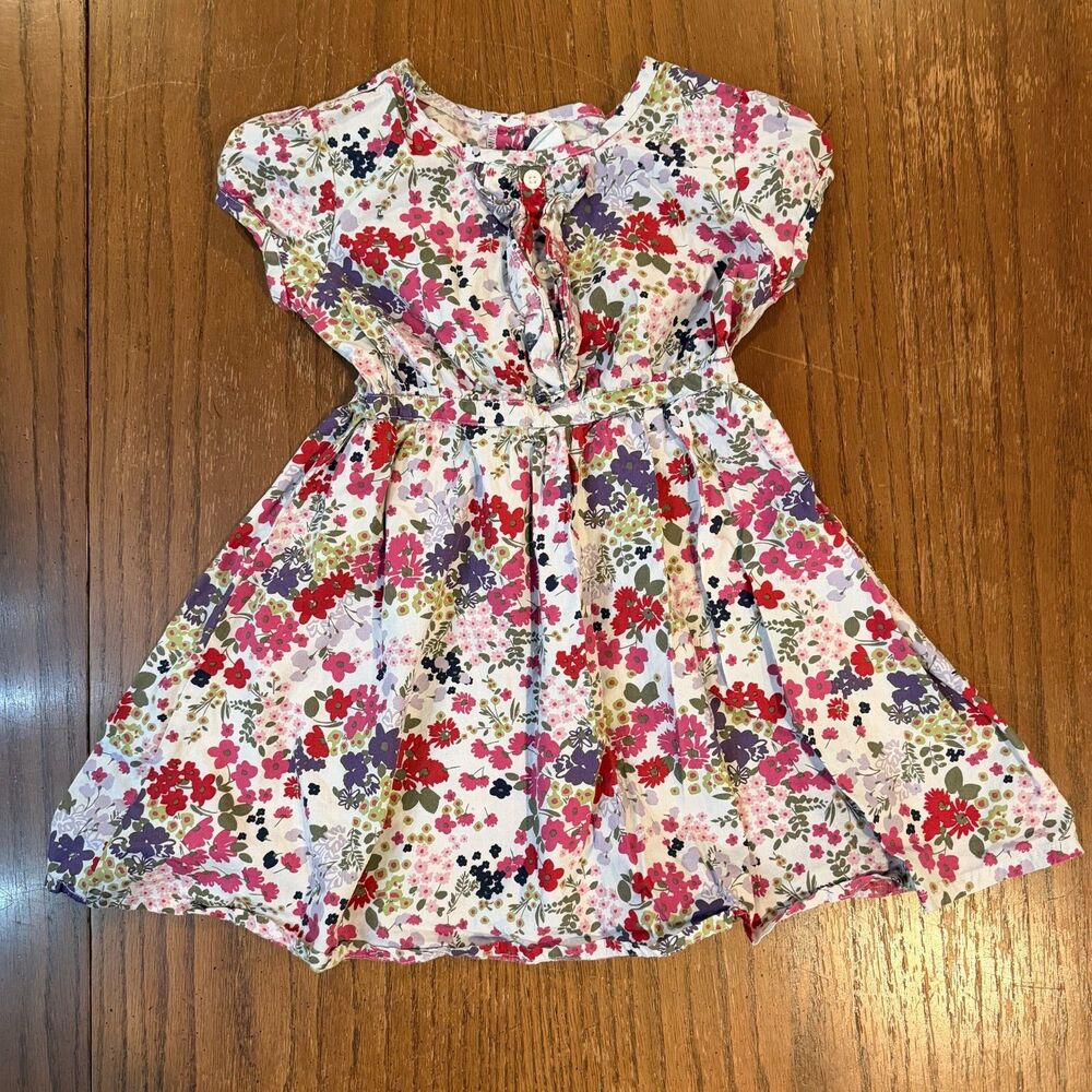 Crazy 8 Girls Size 6 Floral Cotton Dress Fit Flare Ruffle Cottagecore Spring